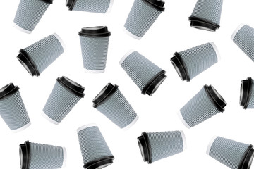 Cardboard cups on a white background. For drinking