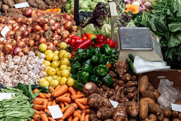 top view of fresh fruits at 