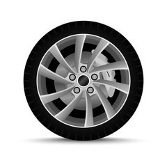 Fototapeta premium car wheel. tire with brake system