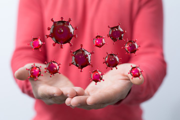contagious coronavirus pandemic, dangerous virus outbreak 3d.