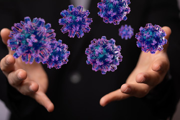 contagious coronavirus pandemic, dangerous virus outbreak 3d.