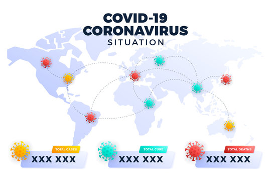 Covid-19, Covid 19 map confirmed cases, cure, deaths report worldwide globally. Coronavirus disease 2019 situation update worldwide. Maps and news headline show situation and stats background