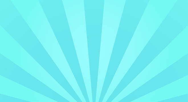 Sunburst light background with sun turquoise ray.