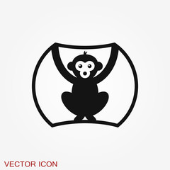 Vector monkey icon isolated on background. Animal symbol
