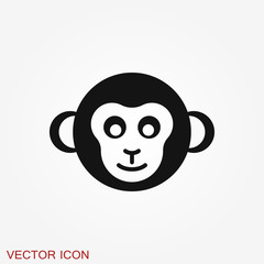 Vector monkey icon isolated on background. Animal symbol