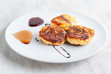 Cottage cheese pancakes. Healthy Breakfast