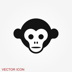Vector monkey icon isolated on background. Animal symbol