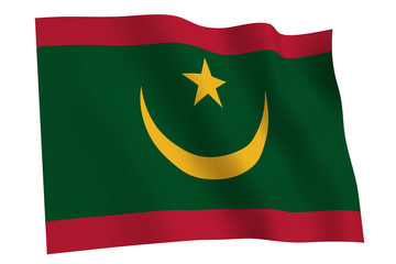 Mauritania Flag waving. Flag of Mauritania waving in the wind