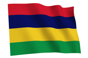 Mauritius Flag waving. Flag of Mauritius waving in the wind