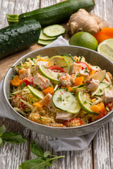 mixed vegetables couscous with chicken