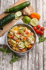mixed vegetables couscous with chicken