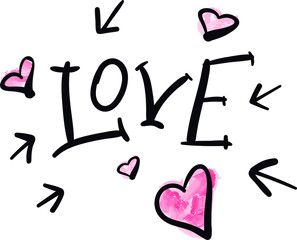 Digital Lettering Love Heart arrow