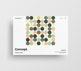 Creative business presentation vector A4 horizontal orientation front page mock up. Modern corporate report cover abstract geometric illustration design layout. Company identity brochure template.