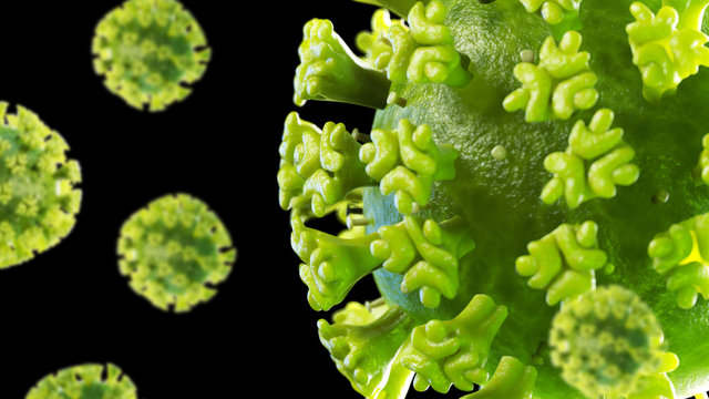 3d rendered illustration of the SARS-CoV-2,  corona virus