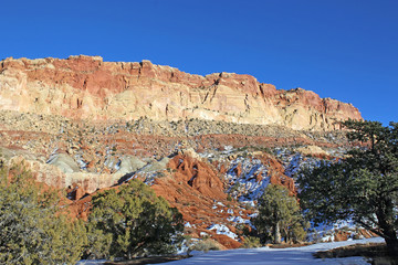 Fototapeta na wymiar Capitol Reef National Park, Utah, in winter 