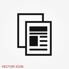 Newspaper icon vector. Symbol of news. Flat design.
