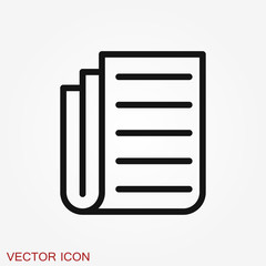 Newspaper icon vector. Symbol of news. Flat design.