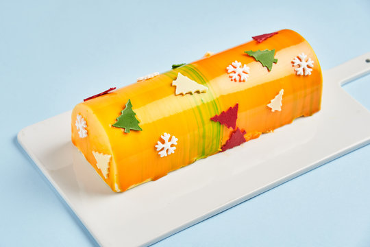 Yummy dessert with Christmas trees