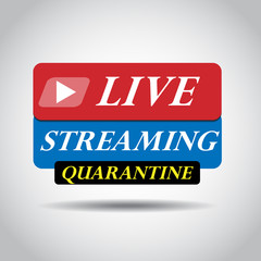 Live streaming icon vector symbol, isolated on white background. global quarantine. Live streaming in quarantine. STOP Coronavirus