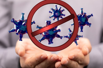 Corona Virus - Microbiology And Virology Concept - 3d protection.