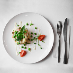 fresh vegetable salad on a white plate