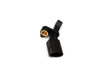 Car crankshaft position sensor on an isolated white background. Spare parts.