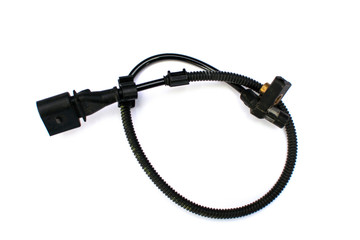 Car crankshaft position sensor on an isolated white background. Spare parts.