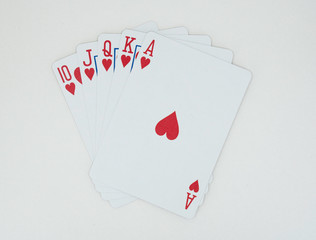 Royal Flush, White Background