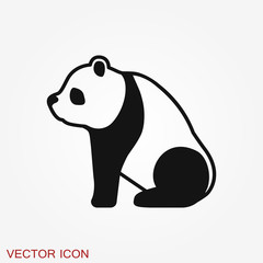 Panda icon. Vector image of a panda on background