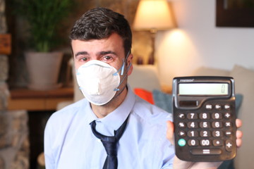 Businessman with financial problems during pandemic