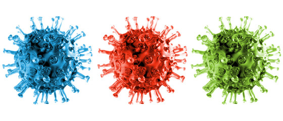 Coronavirus, Covid-19 freigestellt auf wei&szlig;