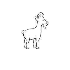 Cute goat vector flat illustration
