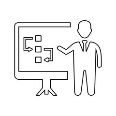 Planning outline icon, strategy, workflow structure