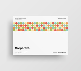 Creative business presentation vector A4 horizontal orientation front page mock up. Modern corporate report cover abstract geometric illustration design layout. Company identity brochure template.