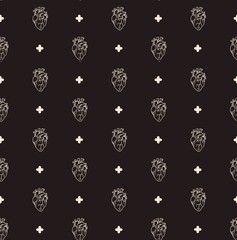 pattern anatomical heart on a dark background