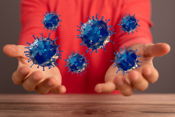 Corona Virus - Microbiology And Virology Concept - 3d protection.