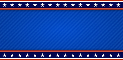 USA patriotic banner background. Vector of abstract USA patriotic design element background, with USA flag elements. Copy space available for text.