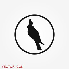 Parrot icon. Vector Stylish Abstract Silhouette Bird Icon