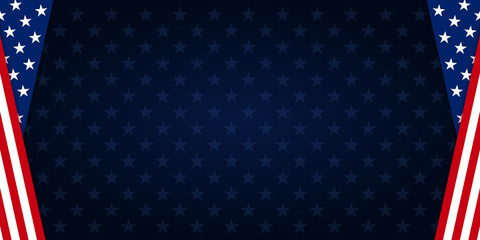 USA banner background. Vector of abstract USA style design element background, with blue, red and white colors. Copy space available for text.