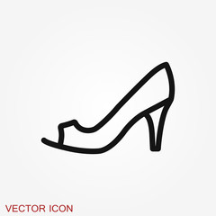 Fototapeta premium Peep-toe icon. High heels illustration. Shoes illustration. Shoes icon. Vector illustration