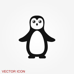 Penguin icon. Abstract birds on white background. Vector illustration