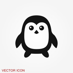 Penguin icon. Abstract birds on white background. Vector illustration
