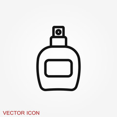 Perfume icon. Vector isolated silhouette, Cosmetics Perfume Bottles