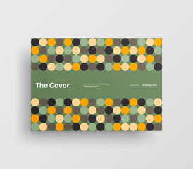 Creative business presentation vector A4 horizontal orientation front page mock up. Modern corporate report cover abstract geometric illustration design layout. Company identity brochure template.