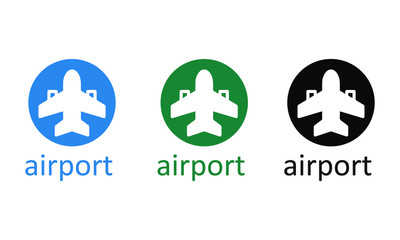 Obraz premium airport icons vector design logo 