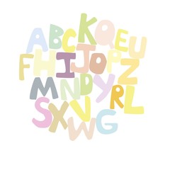  pastel color alphabet multicolored english