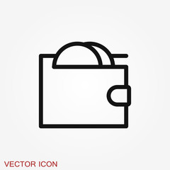 Purse vector icon. Wallet symbol for your web site design, logo, app, UI.