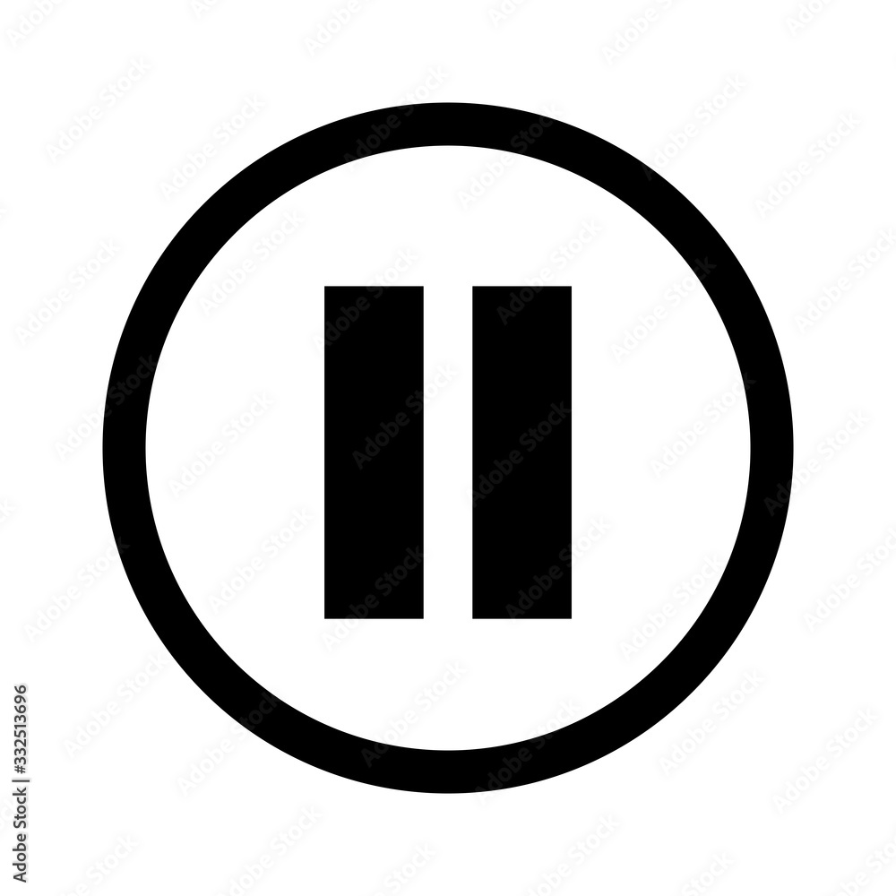 Aufkleber pause icon. pause button media sign isolated for apps and websites