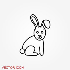 Rabbit icon vector, design on background, Rabbit Logo for your design. Animal.
