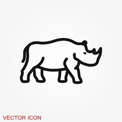 Rhino icon isolated on backgrounds, vector animal symbol